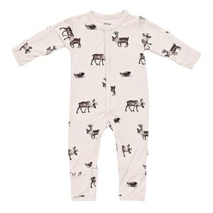 Kyte BABY Zippered Footie in Reindeer. Size 18-24m